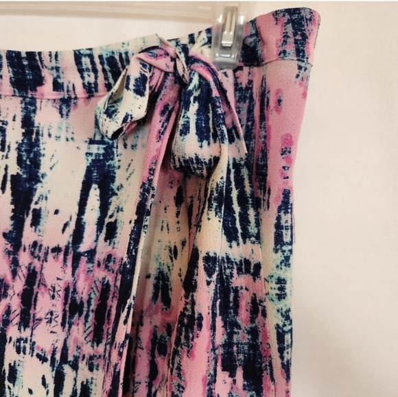 Living Doll Full Wrap Hi-Low Tie-dye Maxi Skirt in Pink and Blue womens … - Picture 6 of 11